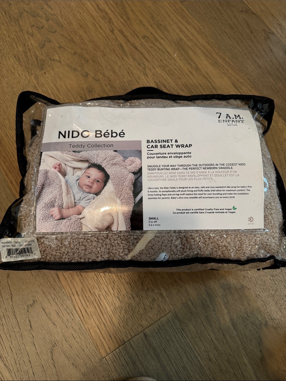 7 A.M. Enfant NIDO Bébé Bassinet & Car Seat Wrap Teddy Collection Small